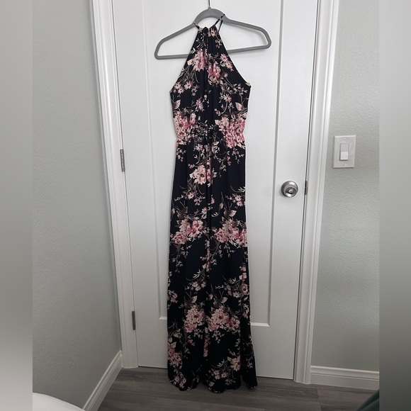 Lulu’s Feel the Music Midnight Navy Blue Floral Print Maxi Dress - Picture 8 of 9